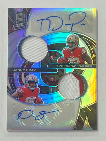 49ers Tyrion Davis-Price/Danny Gray 2022 Panini Spectra No.DPA-SF9 13/35 Dual Autographed Relic Rookie Single Card