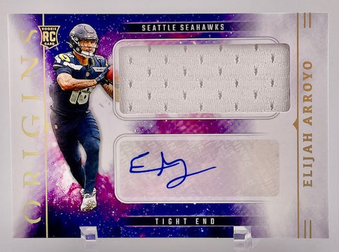 Seahawks Elijah Arroyo 2025 Panini Origins No.RJJ-EAO Autographed Relic Rookie Single Card