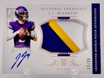Vikings JJ McCarthy 2024 Panini National Treasures No.CRPA-JMY #12/25 Autographed Relic Rookie Single Card w/ Empty Box