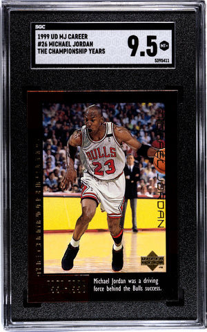 Bulls Michael Jordan 1999 Upper Deck MJ Career No.26 The Championship Years SGC Graded 9.5 Single Card (5395411)