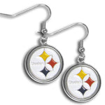 Steelers Earrings Dangle Chrome