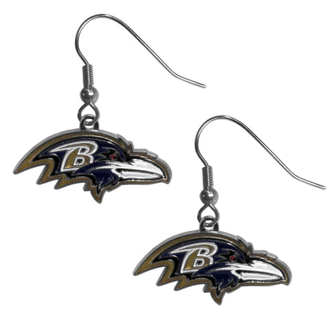 Ravens Earrings Dangle Chrome