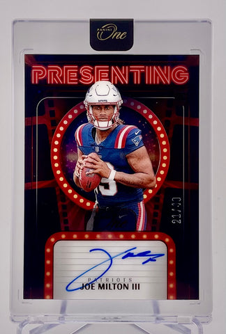 Patriots Joe Milton III 2024 Panini One No.158 #21/49 Autographed Rookie Single Card