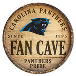 Panthers Wood Sign Round 14" Fan Cave NFL