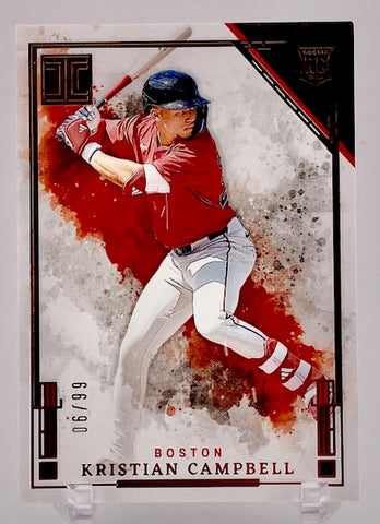 Red Sox Kristian Campbell 2025 Panini Impeccable No.98 #06/99 Rookie Single Card