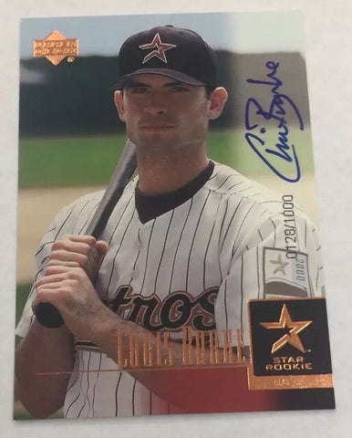 Astros Chris Burke 2001 Upper Deck #0128/1000 Autographed Rookie Single Card