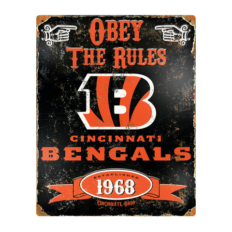 Bengals Obey Embossed Metal Sign