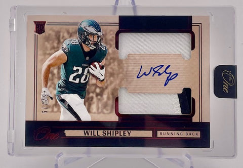 Eagles Will Shipley 2024 Panini One No.48 #62/75 Autographed Relic Rookie Single Card