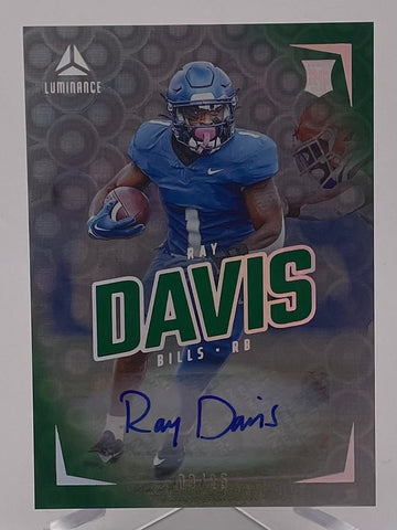 Bills Ray Davis 2024 Panini Luminance No.169 #09/25 Autographed Rookie Single Card