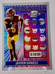 Commanders Jayden Daniels 2024 Panini Contenders Optic No. WT-JDS Winning Ticket Rookie Single Card