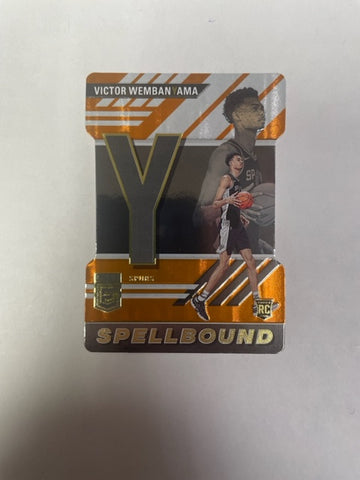 Spurs Victor Wembanyama 2023-24 Panini Donruss Elite No.7 Spellbound "Y" Die-Cut Rookie Single Card