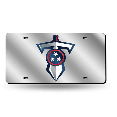 Titans Laser Cut License Plate Tag Silver "Shield and Sword" Logo