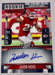 Chiefs Jaden Hicks 2024 Panini Contenders Optic No.179 Autographed Rookie Single Card