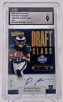 Eagles DeVonta Smith 2021 Panini Contenders No.DCA-DVS #09/21 CSG Graded 9 Autographed Rookie Single Card