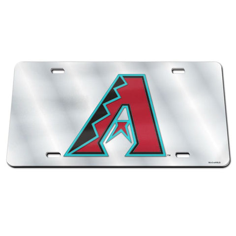 Diamondbacks Laser Cut License Plate Tag Acrylic Silver