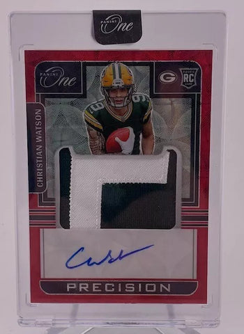 Packers Christian Watson 2023 Panini One No.312 #03/25 Autographed Relic Rookie Single Card