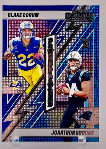 Rams/Panthers Blake Corum/Jonathon Brooks 2024 Panini Contenders No.25 Single Card