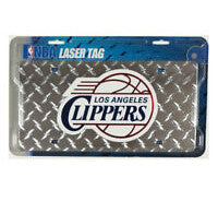 Clippers Laser Cut License Plate Tag Silver Diamond Cut