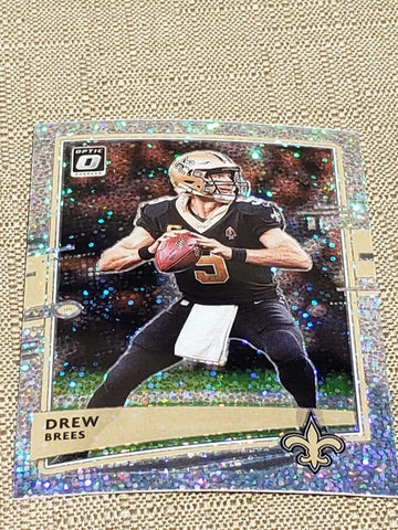 Saints Drew Brees 2020 Donruss Optic No. 69 Sparkle Prizm SSP Single Card