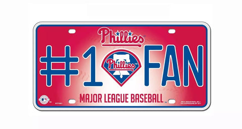 Phillies #1 Fan Metal License Plate Tag