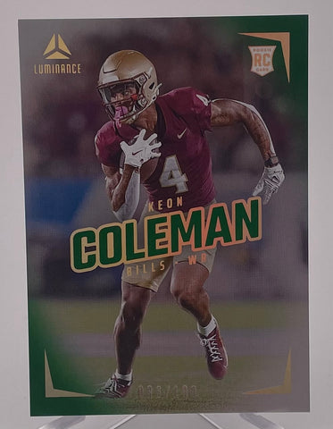 Bills/FSU Keon Coleman 2024 Panini Luminance No.123 #086/100 Rookie Single Card