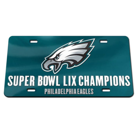 Eagles Laser Cut License Plate Tag Acrylic Color Super Bowl 59 Champs