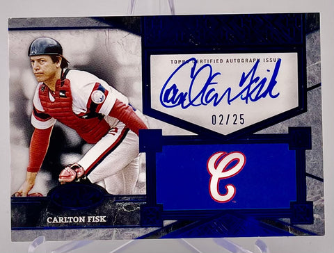 White Sox Carlton Fisk 2025 Topps Tier 1 No.TSS-CF #02/25 Autographed Single Card