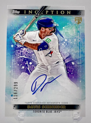 Blue Jays Davis Schneider 2024 Topps Inception No.BRES-DS #116/299 Autographed Rookie Single Card