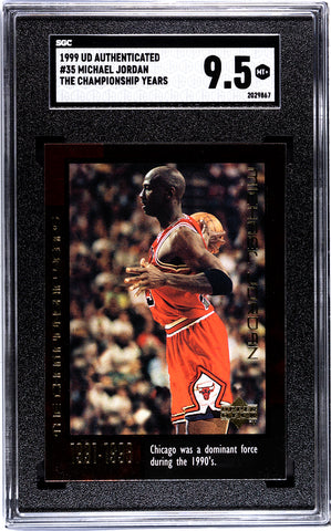Bulls Michael Jordan 1999 Upper Deck MJ Career No.35 The Championship Years SGC Graded 9.5 Single Card (2029867)