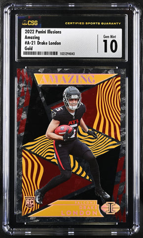 Falcons Drake London 2022 Panini Illusions No.A-21 #17/25 CSG Graded 10 Rookie Single Card