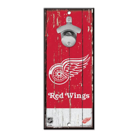 Red Wings 5x11 Wood Bottle Opener Sign