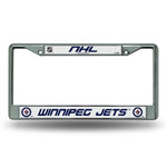 Jets Chrome License Plate Frame Silver NHL