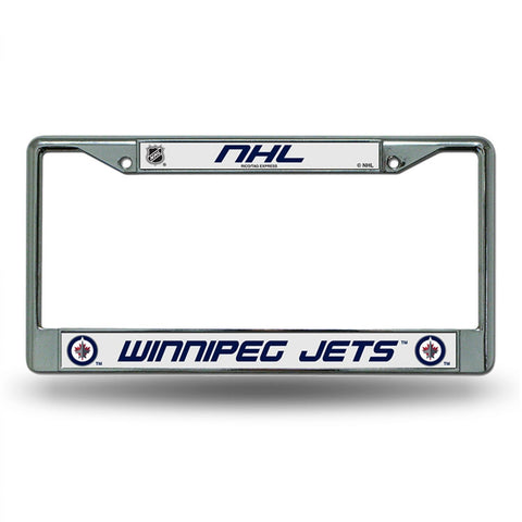 Jets Chrome License Plate Frame Silver NHL