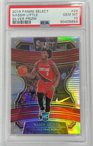 Trail Blazers Nassir Little 2019-20 Panini Select No.29 PSA Graded 10 Prizm Rookie Single Card