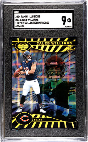 Bears Caleb Williams 2024 Panini Illusions No.13 #328/499 SGC Graded 9 Rookie Single Card