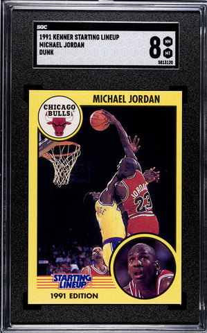 Bulls Michael Jordan 1991 Kenner Starting Lineup "Dunk" SGC Graded 8 Single Card (5813120)