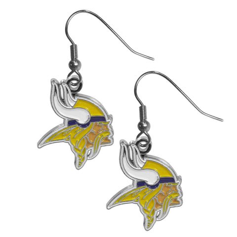 Vikings Earrings Dangle Chrome