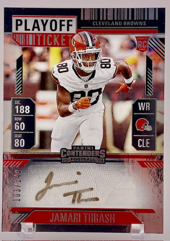 Browns Jamari Thrash 2024 Panini Contenders No.149 #103/149 Autographed Rookie Single Card