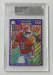 Travis Etienne 2021 Leaf Pro Set Metal 1989 Pre-Production 1/1 Purple Wave Rookie Single Card