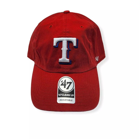 Rangers Hat 47' Clean Up Adjustable Red MLB