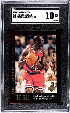 Bulls Michael Jordan 1999 Upper Deck MJ Career No.30 The Championship Years SGC Graded 10 Single Card (3985204)