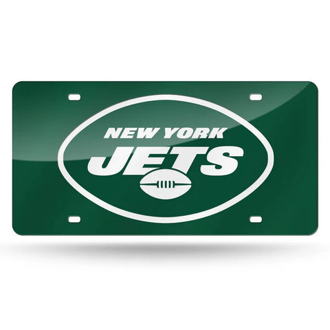 Jets Laser Cut License Plate Tag Color Green NFL