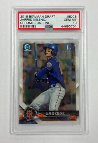 Mets Jarred Kelenic 2018 Bowman Draft No.BDC6 PSA Graded 10 Chrome 1st Prospect Single Card