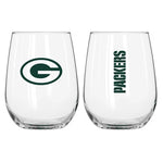 Packers 16oz Curved Beverage Stemless Wine Glass