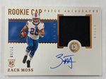 Bills Zack Moss 2020 Panini Encased Rookie Cap Patch No. 132 #27/50 Autographed Relic Rookie Single Card