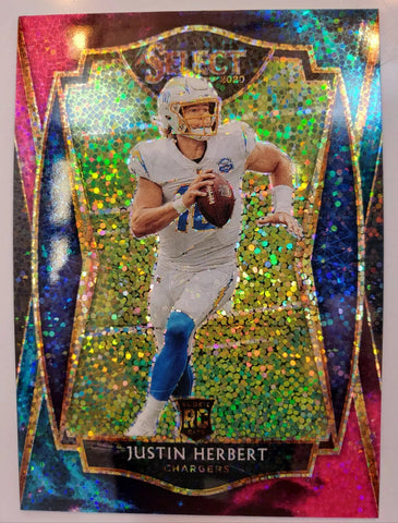 Chargers Justin Herbert 2020 Panini Select No.144 Premier Level Prizm Cosmic Rookie Single Card