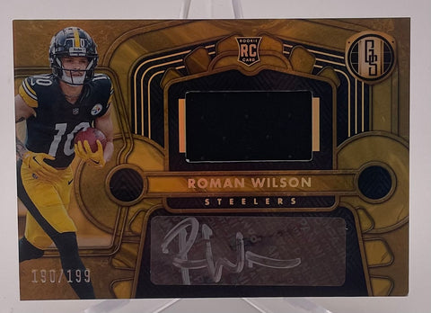 Steelers Roman Wilson 2024 Panini Gold Standard No.223 #190/199 Autographed Relic Rookie Single Card