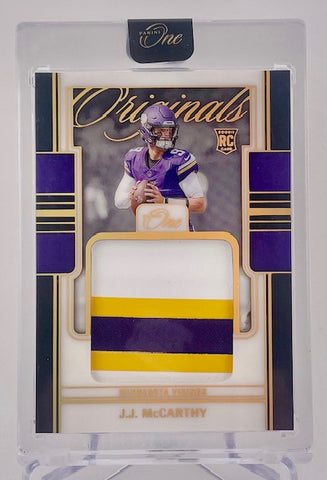 Vikings JJ McCarthy 2024 Panini One No.OOP-JMY #06/10 Relic Rookie Single Card
