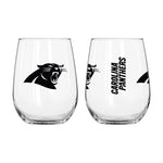 Panthers 16oz Curved Gameday Stemless Wine Glass NFL