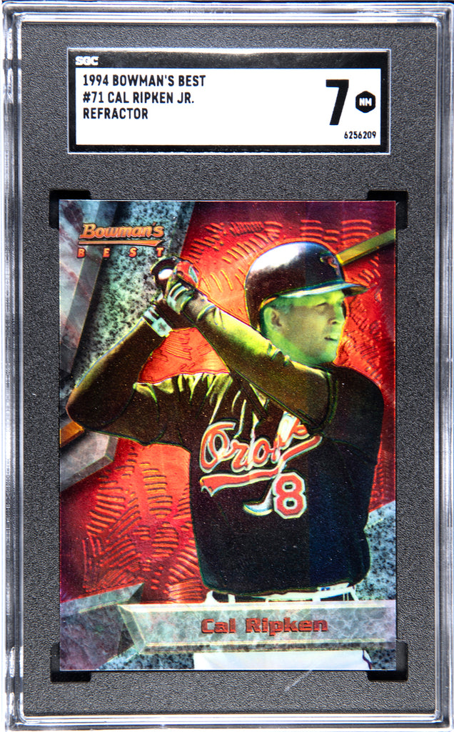 cal ripken jr. graded baseball cards Orioles Cal Ripken Jr. 1994 Bowman's Best No.71 Refractor SGC Graded 7 Single Card
